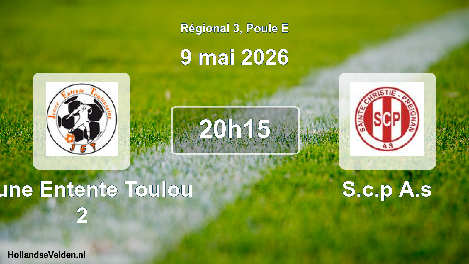 Geplande wedstrijd: Jeune Entente Toulou 2 - S.c.p A.s (9 mai 2026)