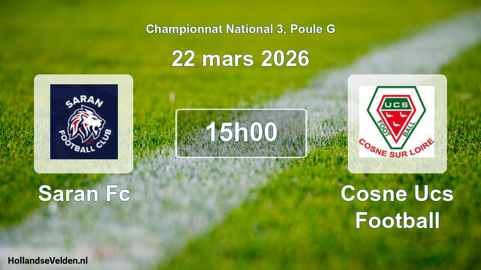 Geplande wedstrijd: Saran Fc - Cosne Ucs Football (22 maart 2026)