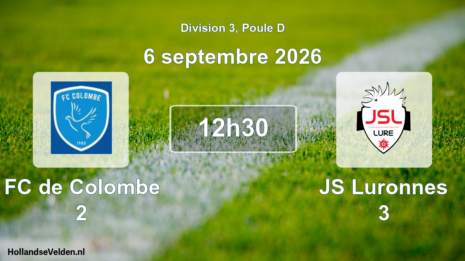 Scheduled Match: FC de Colombe 2 - JS Luronnes 3 (6 September 2026)