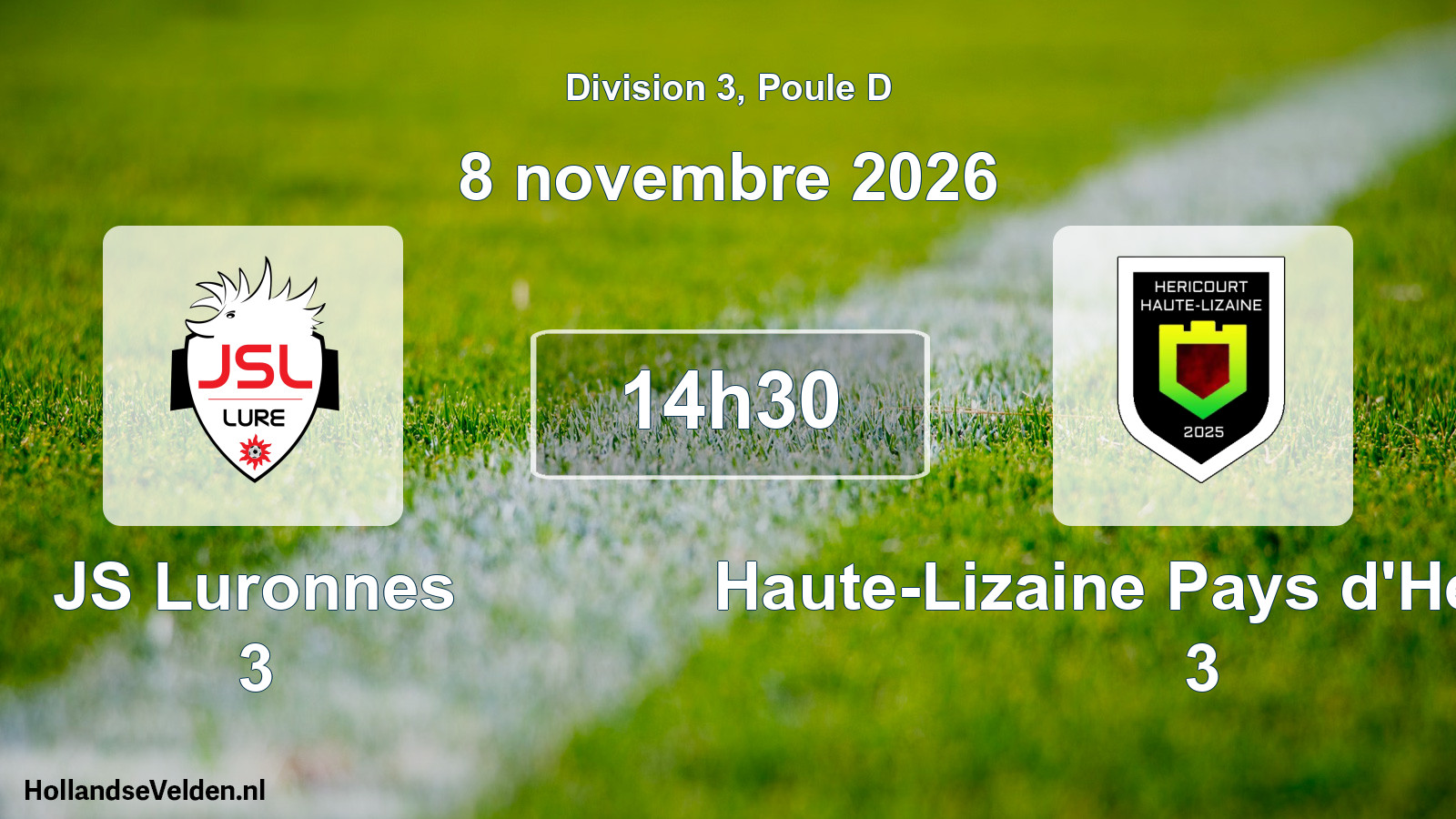 Scheduled Match: JS Luronnes 3 - Haute-Lizaine Pays d'Héricourt 3 (8 November 2026)