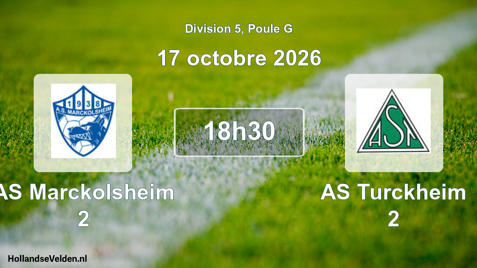 Match programmé: AS Marckolsheim 2 - AS Turckheim 2 (17 octobre 2026)