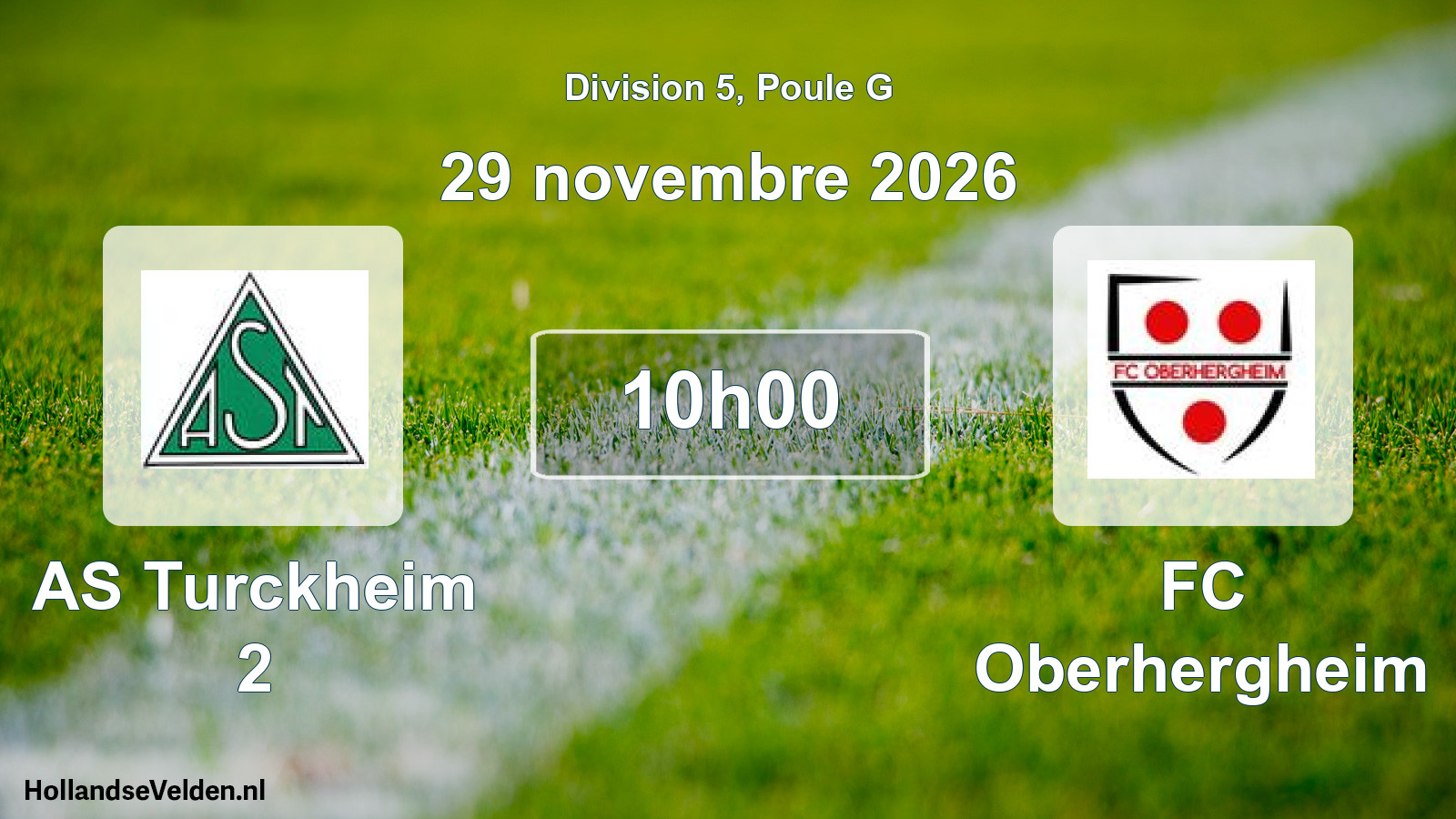 Match programmé: AS Turckheim 2 - FC Oberhergheim (29 novembre 2026)