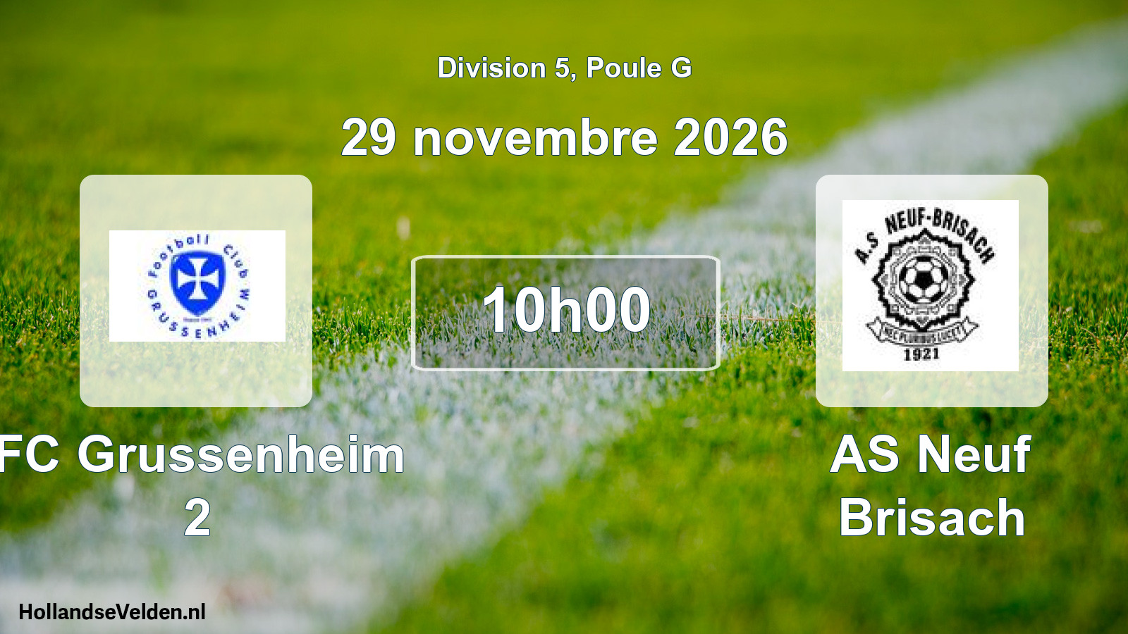 Scheduled Match: FC Grussenheim 2 - AS Neuf Brisach (29 November 2026)