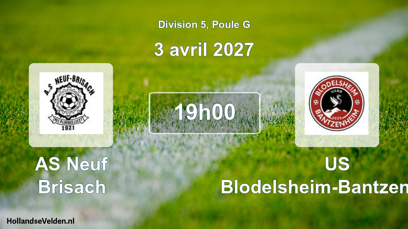 Match programmé: AS Neuf Brisach - US Blodelsheim-Bantzenheim (3 avril 2027)