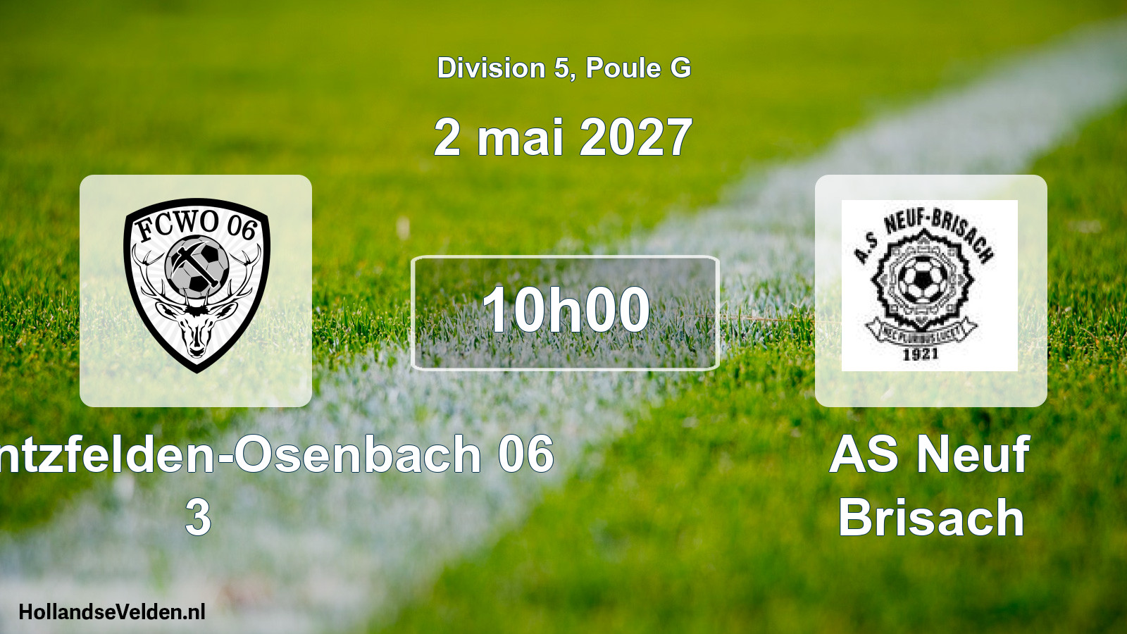 Scheduled Match: FC Wintzfelden-Osenbach 06 3 - AS Neuf Brisach (2 May 2027)