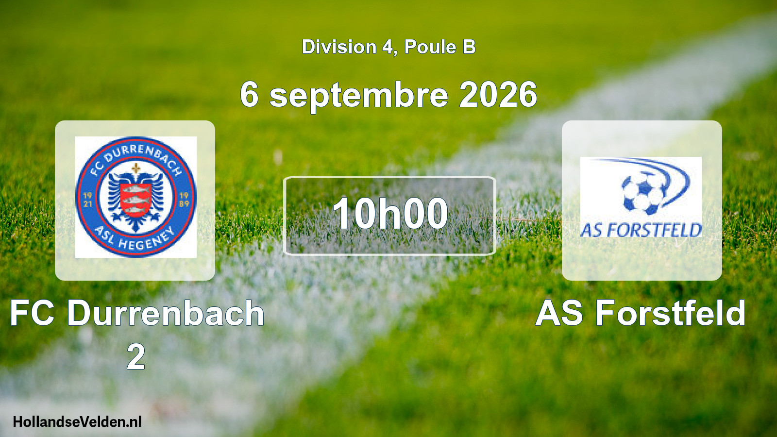 Match programmé: FC Durrenbach 2 - AS Forstfeld (6 septembre 2026)