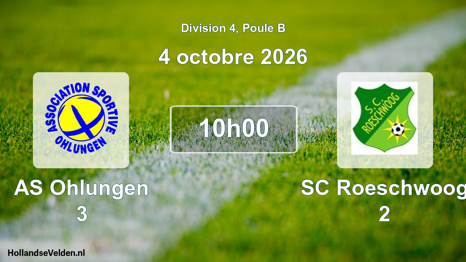 Scheduled Match: AS Ohlungen 3 - SC Roeschwoog 2 (4 October 2026)