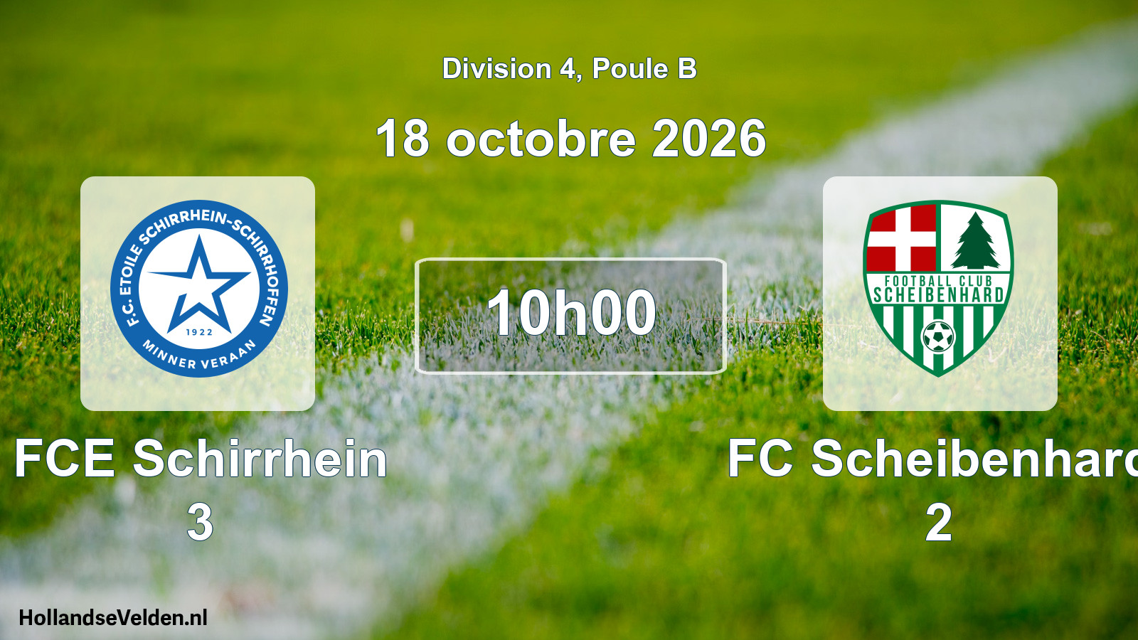 Scheduled Match: FCE Schirrhein 3 - FC Scheibenhard 2 (18 October 2026)