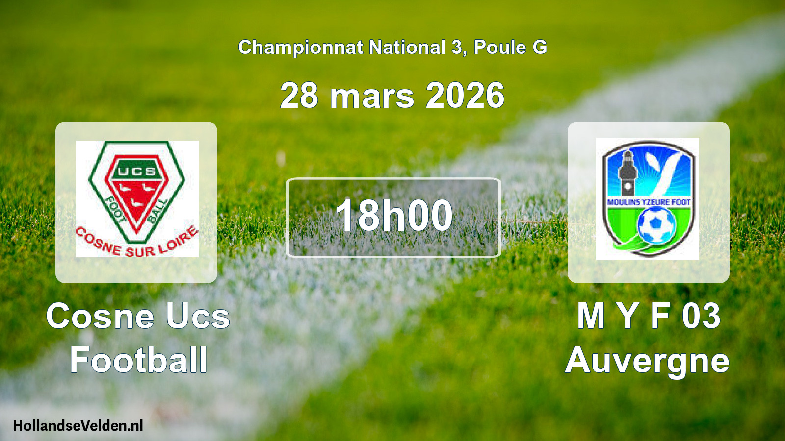 Geplande wedstrijd: Cosne Ucs Football - M Y F 03 Auvergne (28 mars 2026)