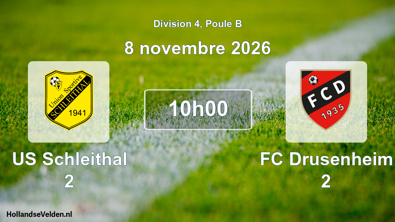Match programmé: US Schleithal 2 - FC Drusenheim 2 (8 novembre 2026)