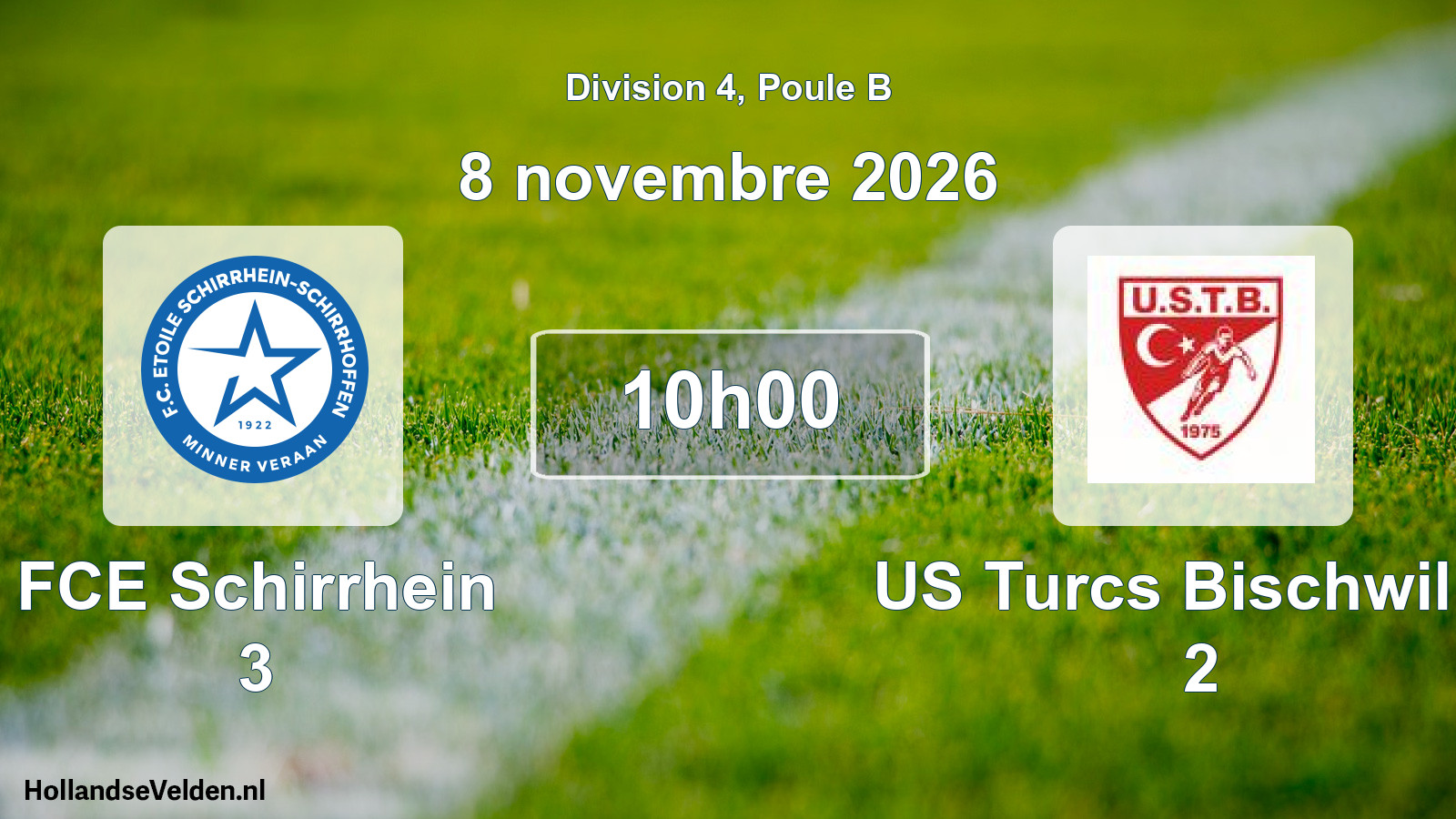 Scheduled Match: FCE Schirrhein 3 - US Turcs Bischwiller 2 (8 November 2026)