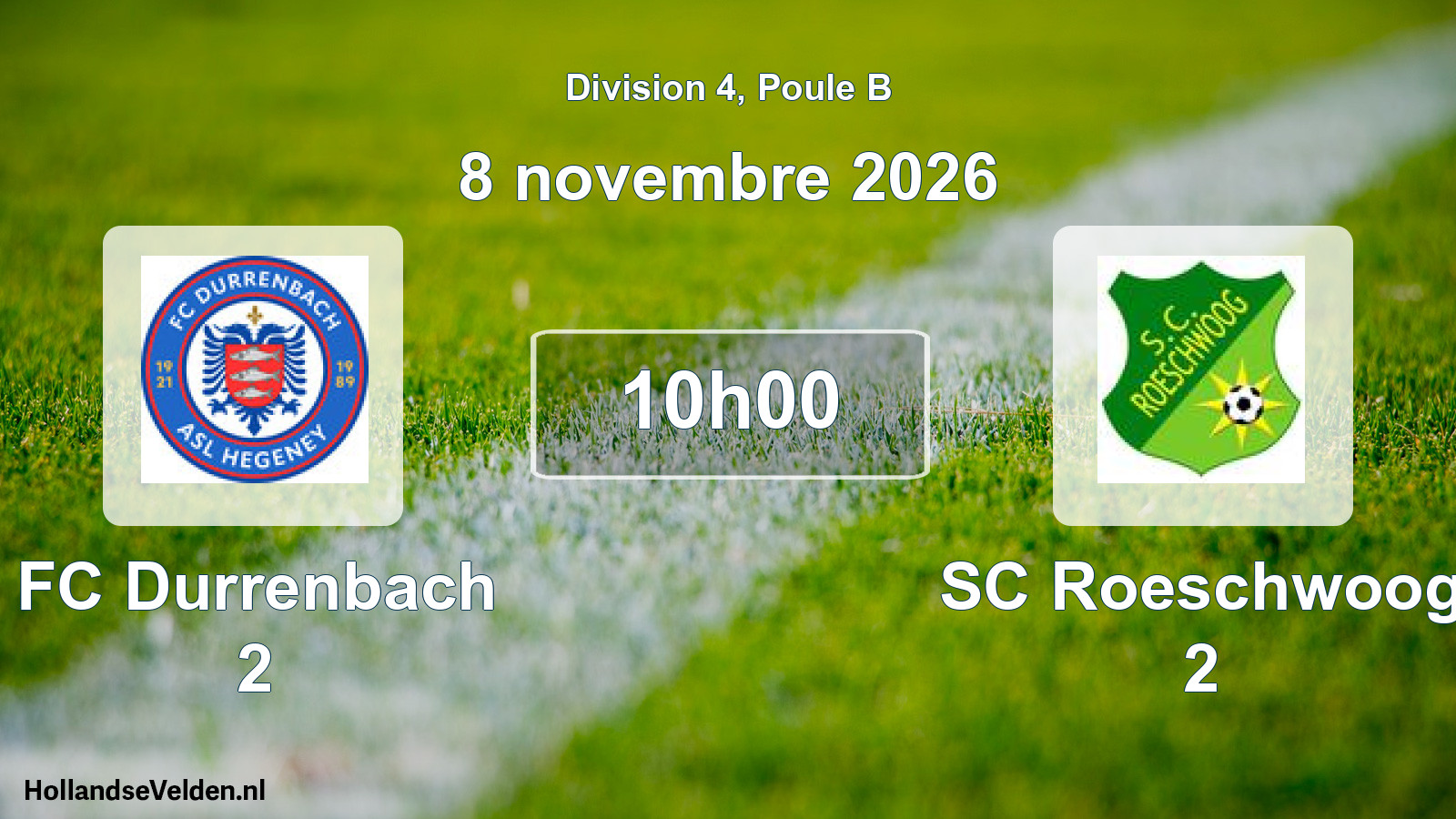 Scheduled Match: FC Durrenbach 2 - SC Roeschwoog 2 (8 November 2026)