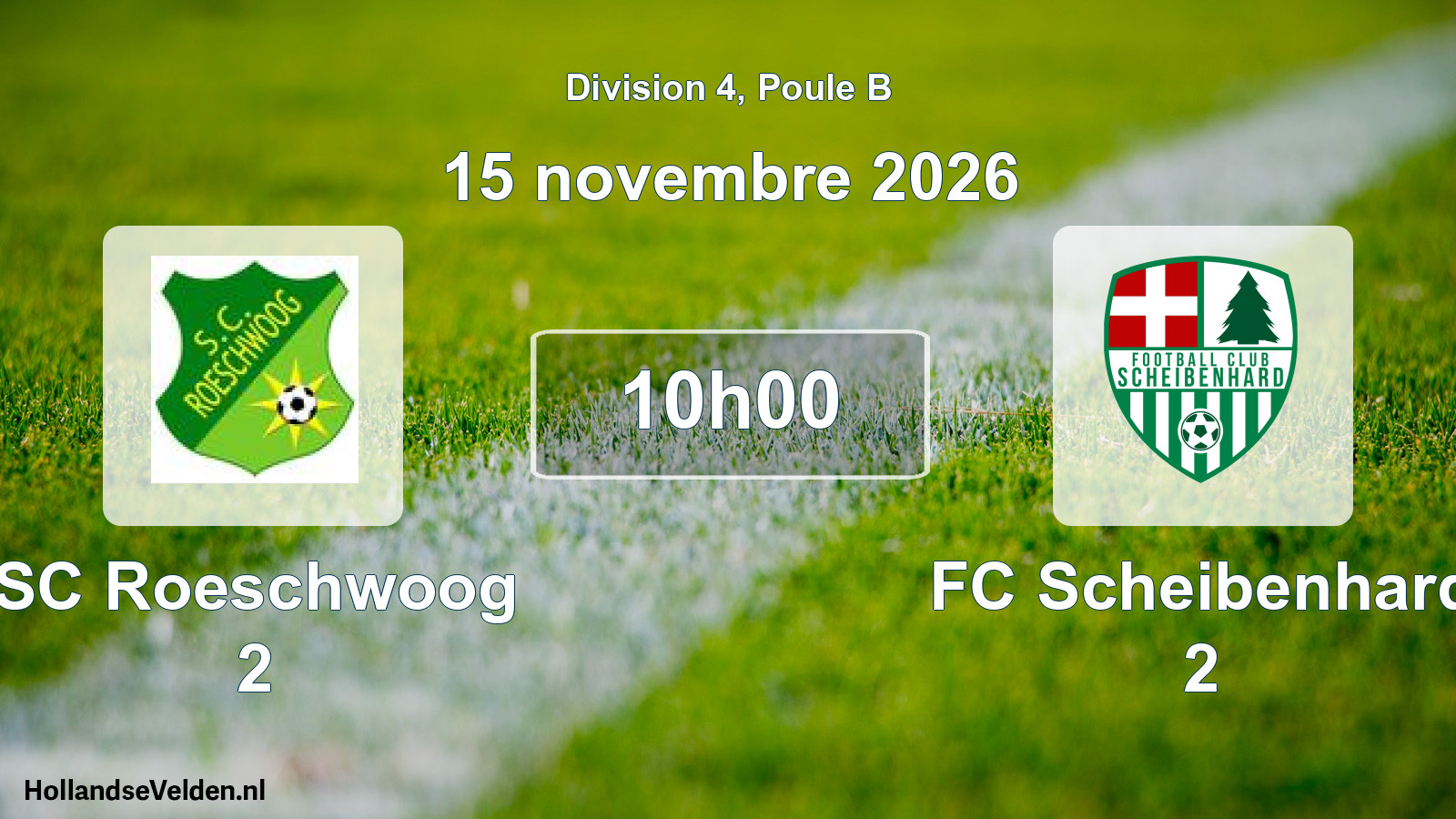 Match programmé: SC Roeschwoog 2 - FC Scheibenhard 2 (15 novembre 2026)