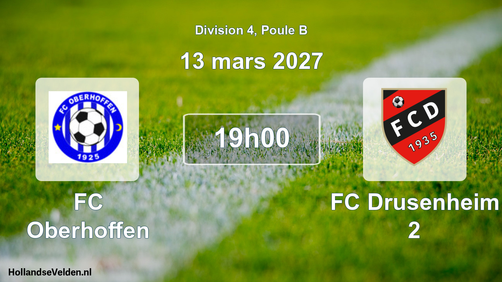 Match programmé: FC Oberhoffen - FC Drusenheim 2 (13 mars 2027)