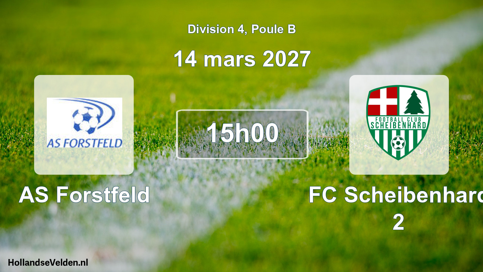 Match programmé: AS Forstfeld - FC Scheibenhard 2 (14 mars 2027)