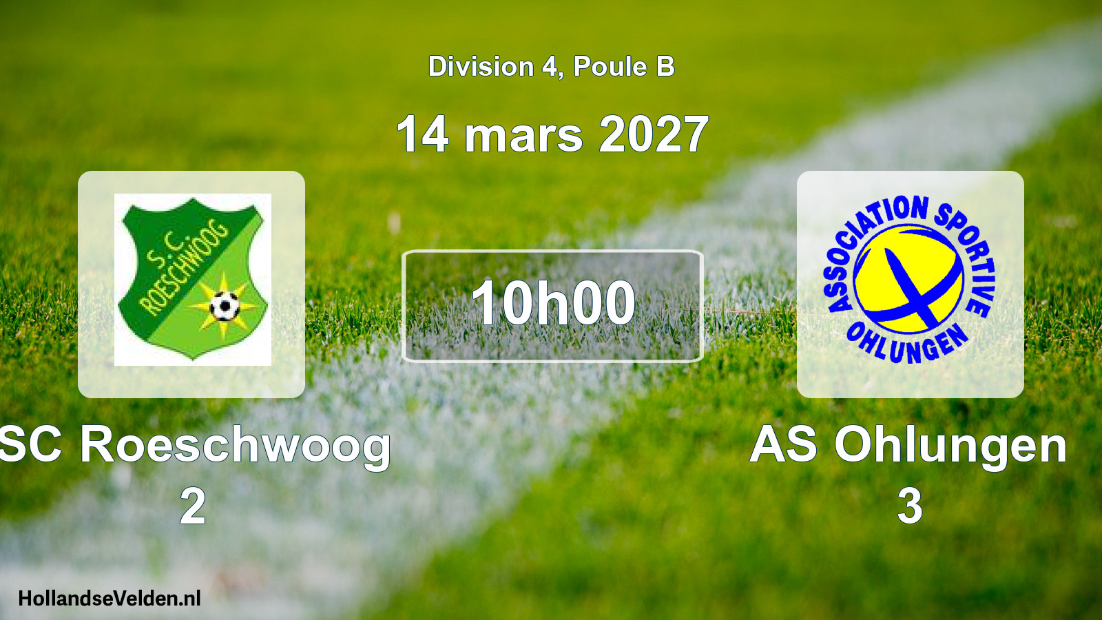 Scheduled Match: SC Roeschwoog 2 - AS Ohlungen 3 (14 March 2027)