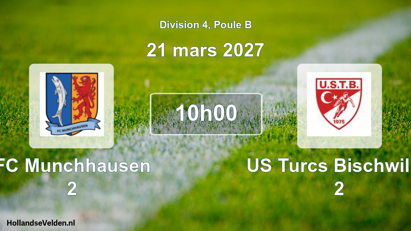 Match programmé: FC Munchhausen 2 - US Turcs Bischwiller 2 (21 mars 2027)