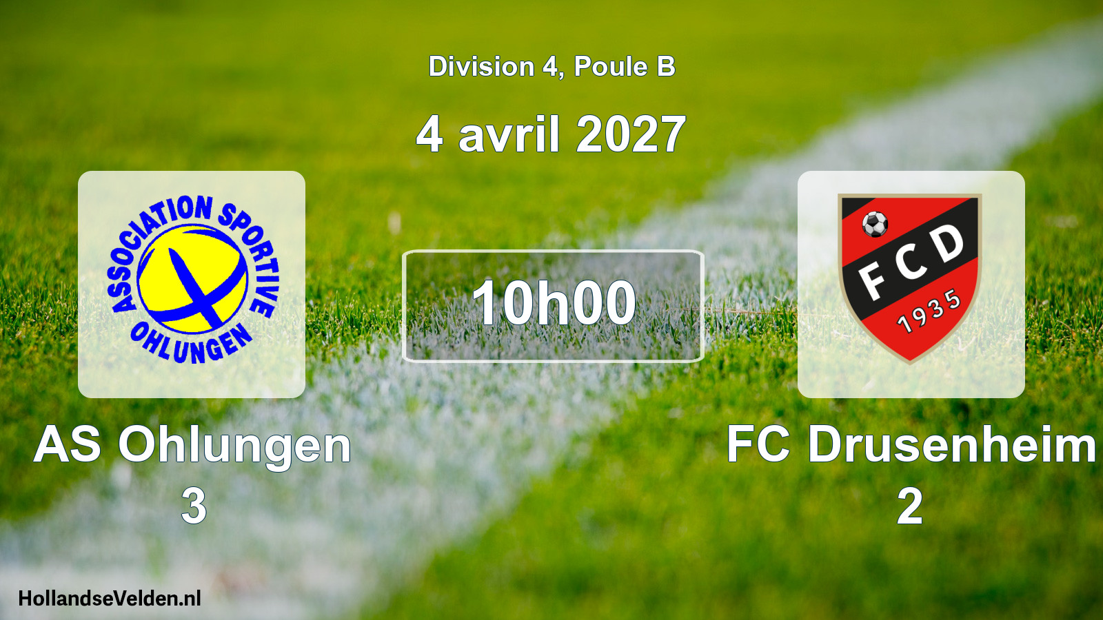Scheduled Match: AS Ohlungen 3 - FC Drusenheim 2 (4 April 2027)