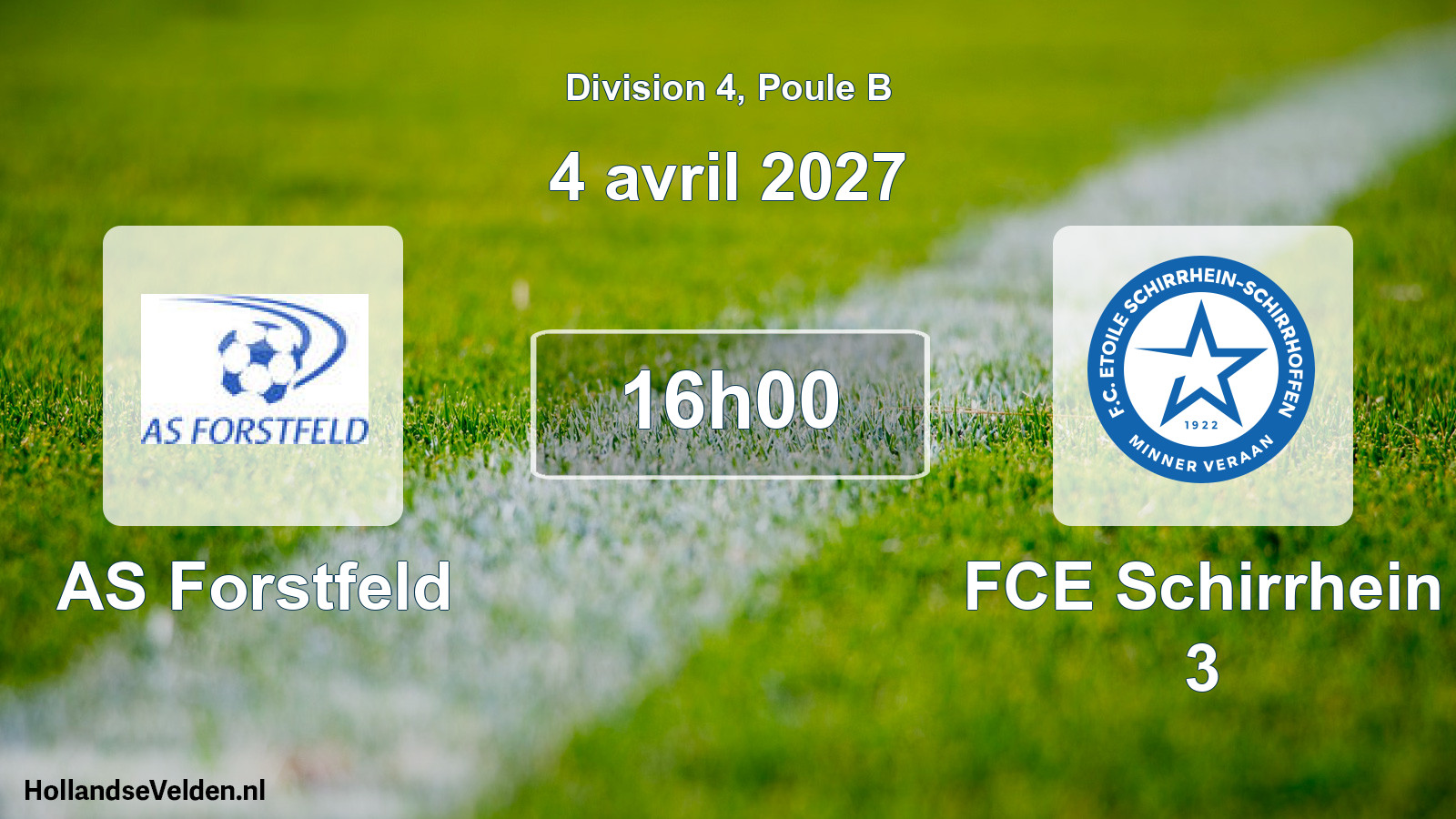 Scheduled Match: AS Forstfeld - FCE Schirrhein 3 (4 April 2027)