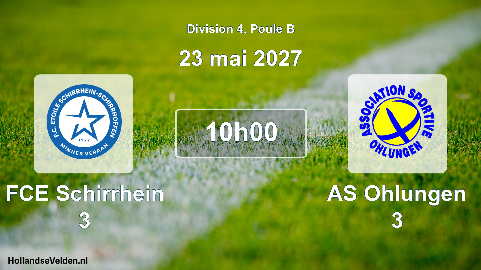 Geplande wedstrijd: FCE Schirrhein 3 - AS Ohlungen 3 (23 mei 2027)
