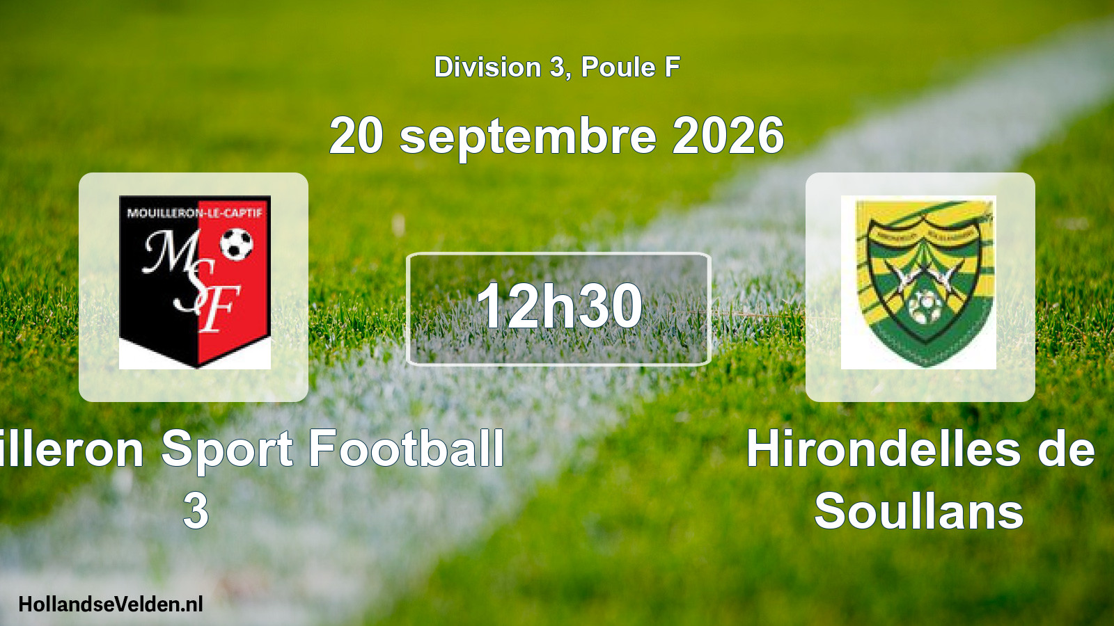 Match programmé: Mouilleron Sport Football 3 - Hirondelles de Soullans (20 septembre 2026)