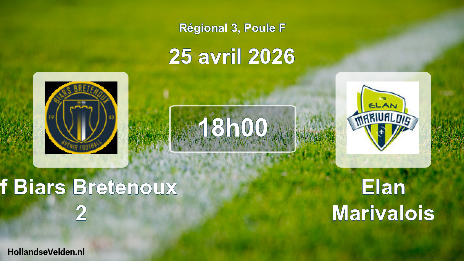 Geplande wedstrijd: Af Biars Bretenoux 2 - Elan Marivalois (25 april 2026)