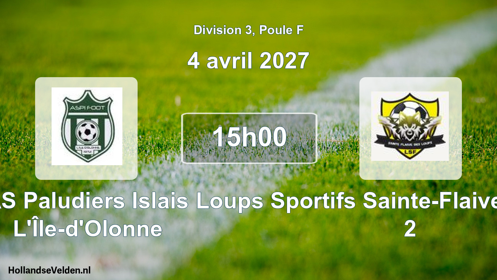 Geplande wedstrijd: AS Paludiers Islais L'Île-d'Olonne - Loups Sportifs Sainte-Flaive-des-Loups 2 (4 april 2027)