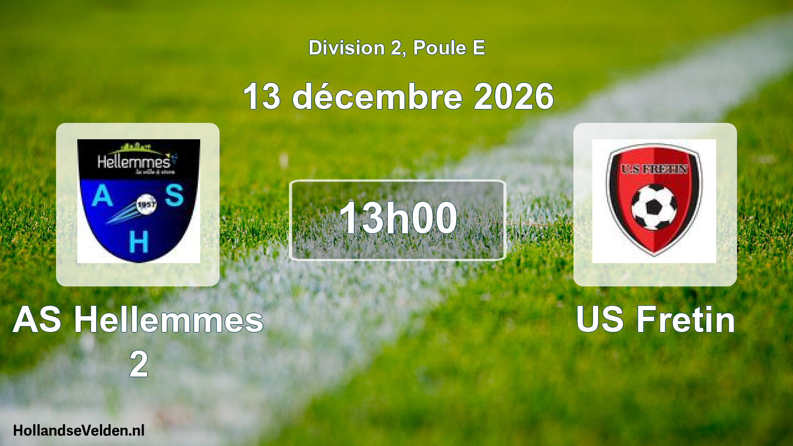Match programmé: AS Hellemmes 2 - US Fretin (13 décembre 2026)