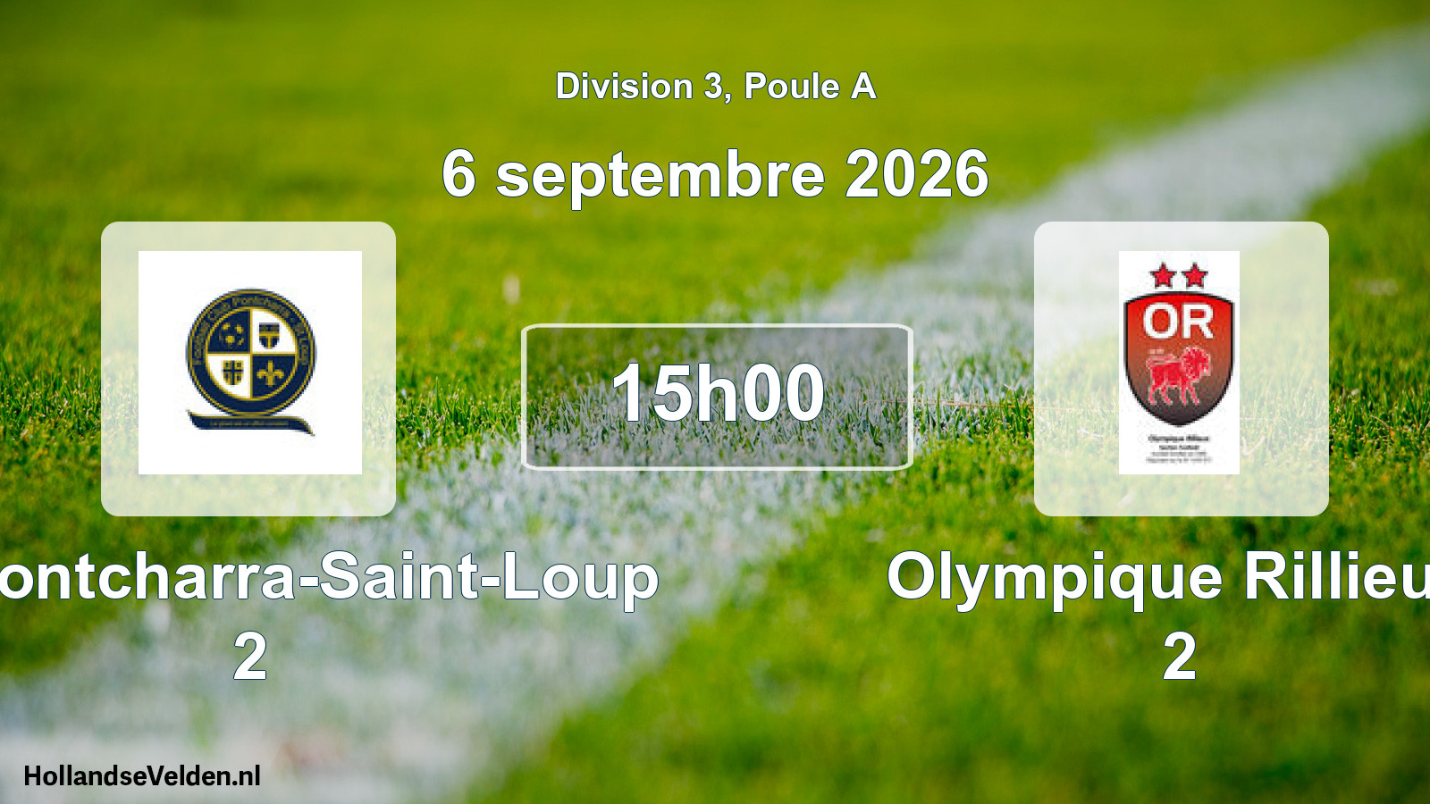 Match programmé: FC Pontcharra-Saint-Loup 2 - Olympique Rillieux 2 (6 septembre 2026)