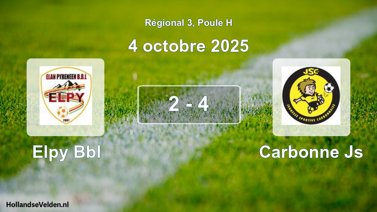 Gespeelde wedstrijd: Elpy Bbl - Carbonne Js 2 - 4 (4 oktober 2025)