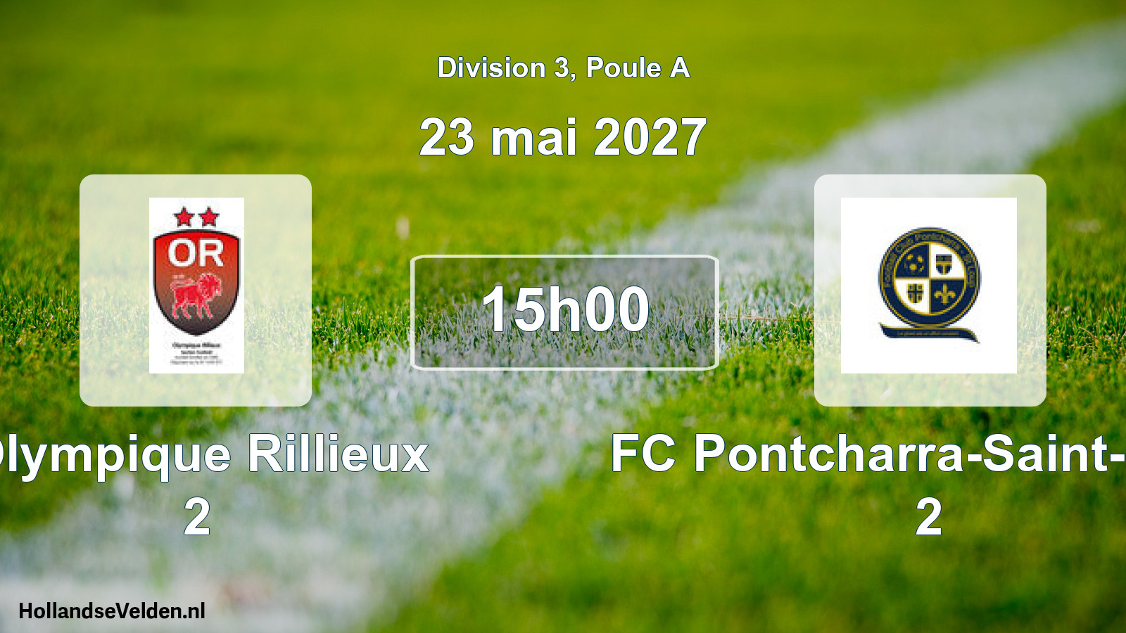 Match programmé: Olympique Rillieux 2 - FC Pontcharra-Saint-Loup 2 (23 mai 2027)