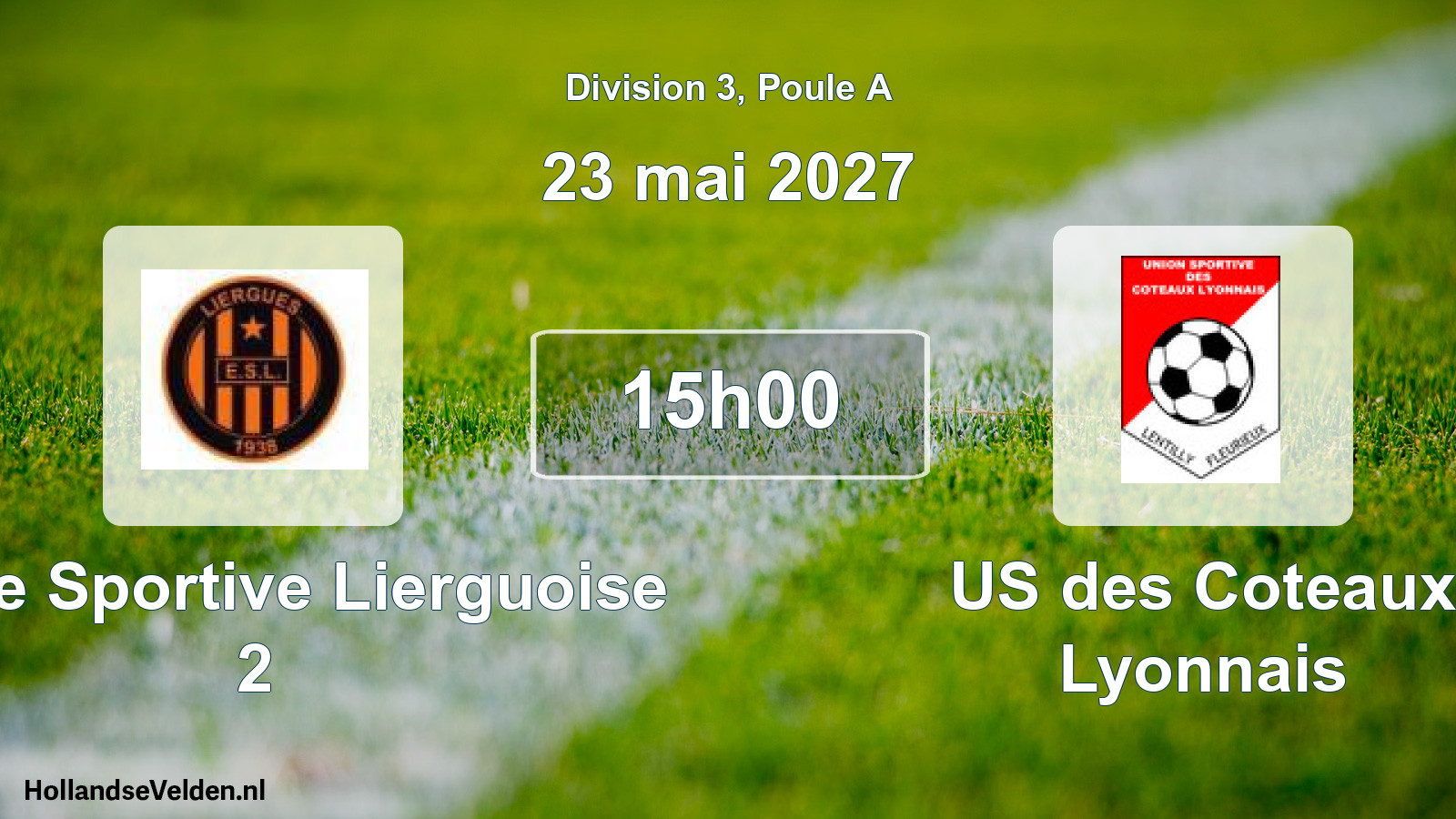 Match programmé: Étoile Sportive Lierguoise 2 - US des Coteaux Lyonnais (23 mai 2027)