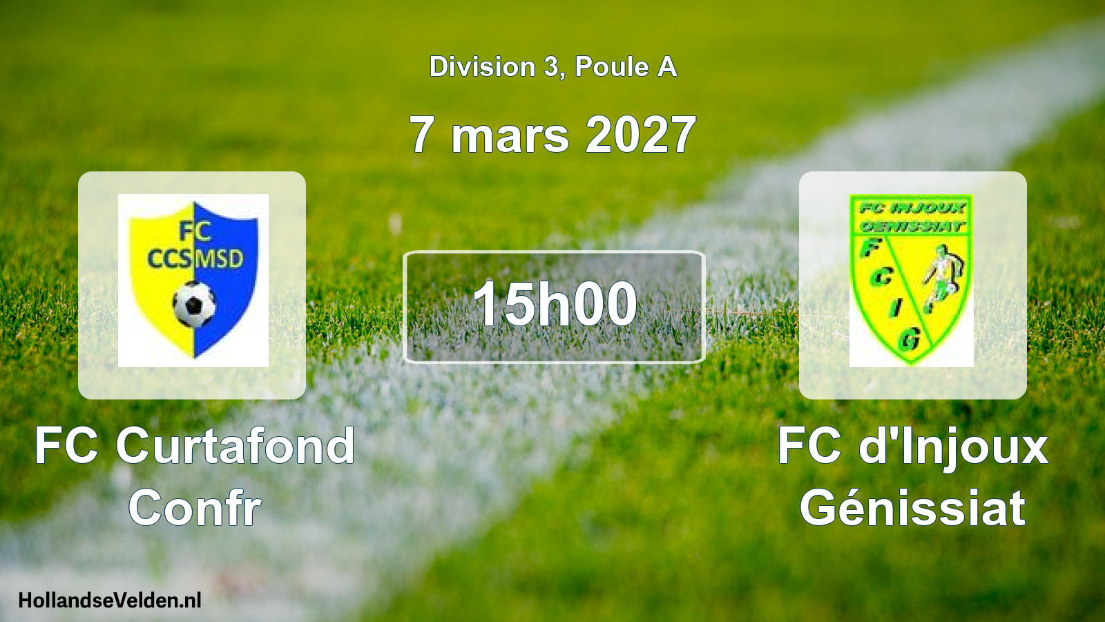 Match programmé: FC Curtafond Confr - FC d'Injoux Génissiat (7 mars 2027)