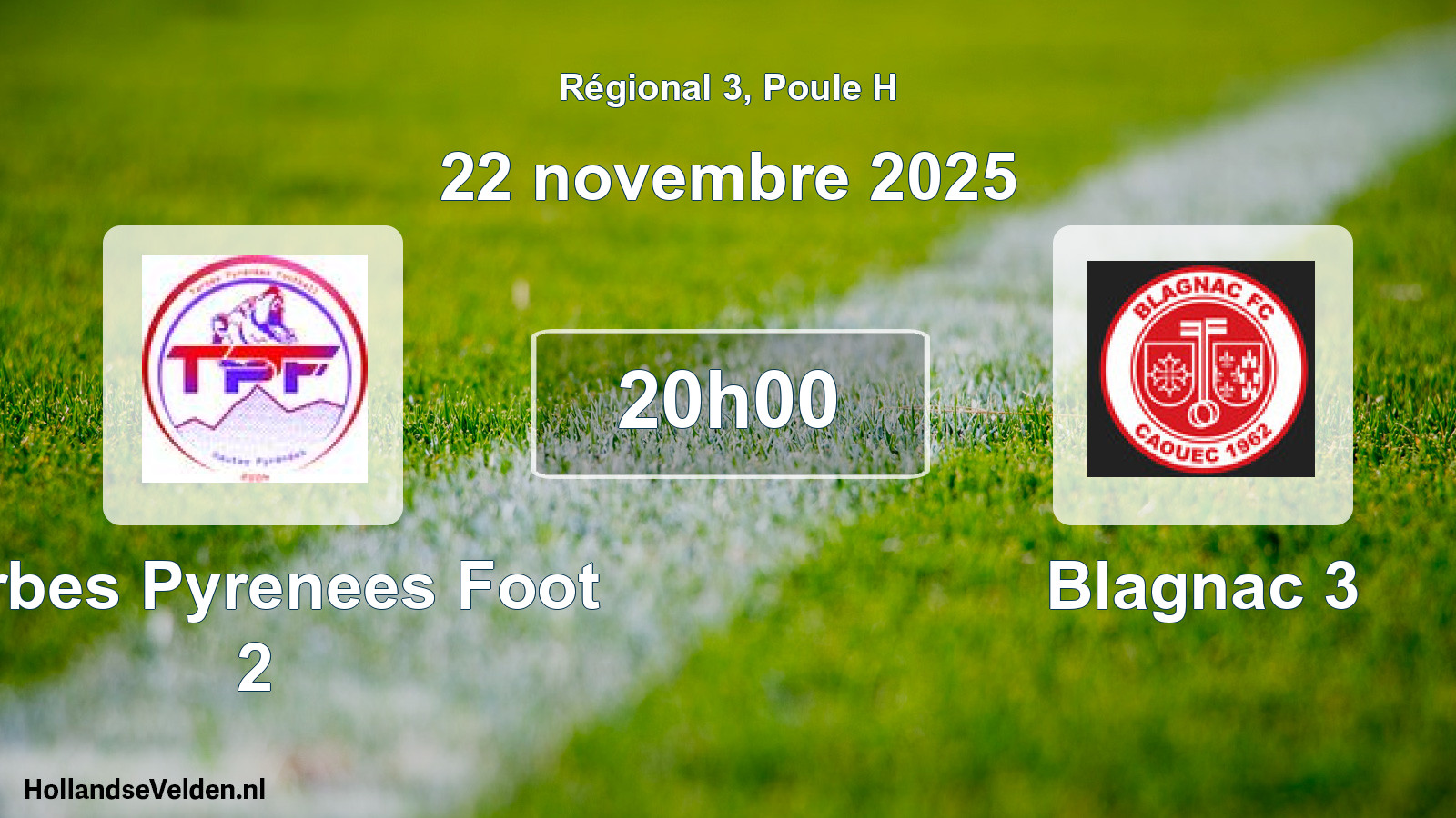 Scheduled Match: Tarbes Pyrenees Foot 2 - Blagnac 3 (22 November 2025)