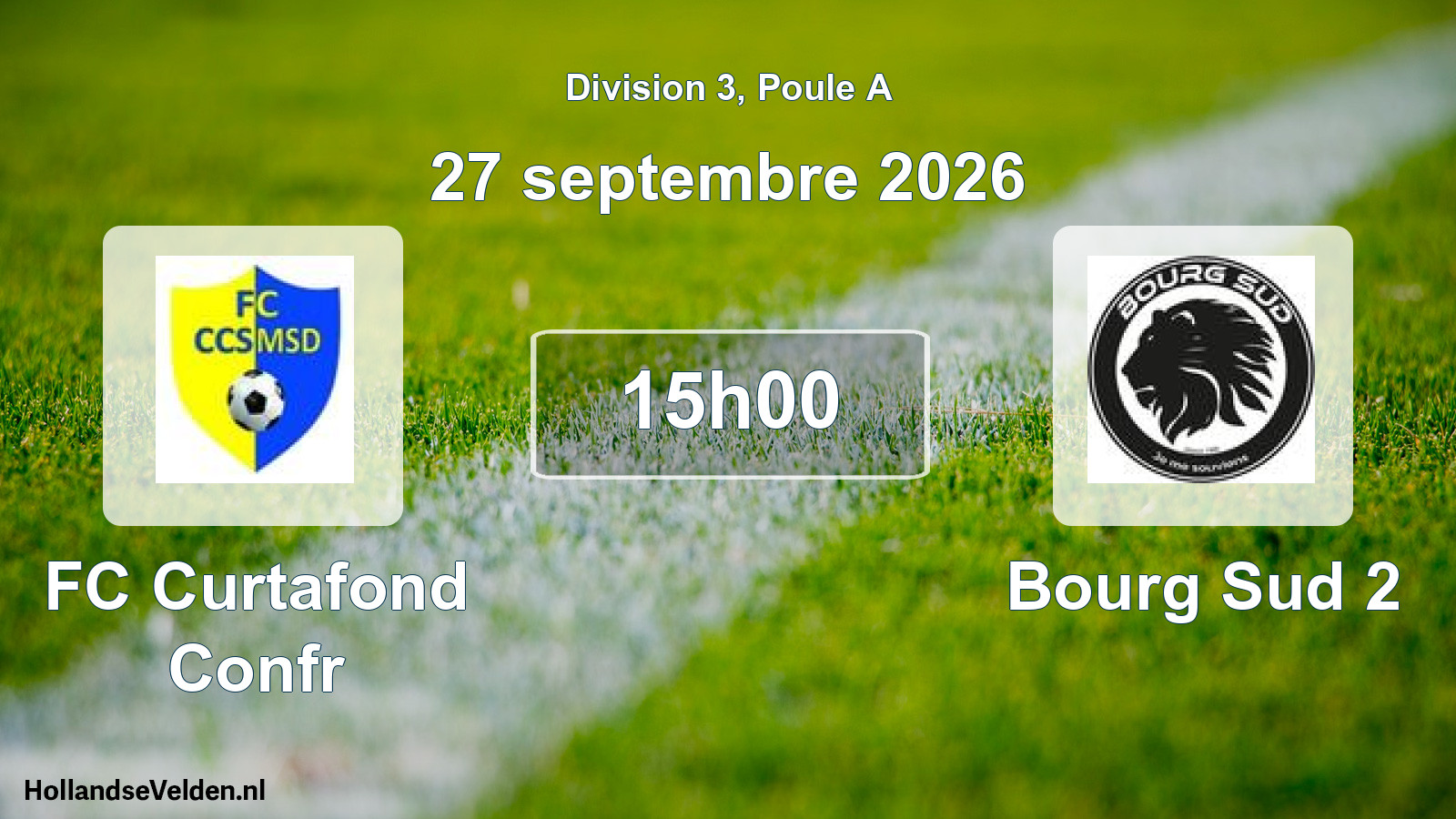 Match programmé: FC Curtafond Confr - Bourg Sud 2 (27 septembre 2026)