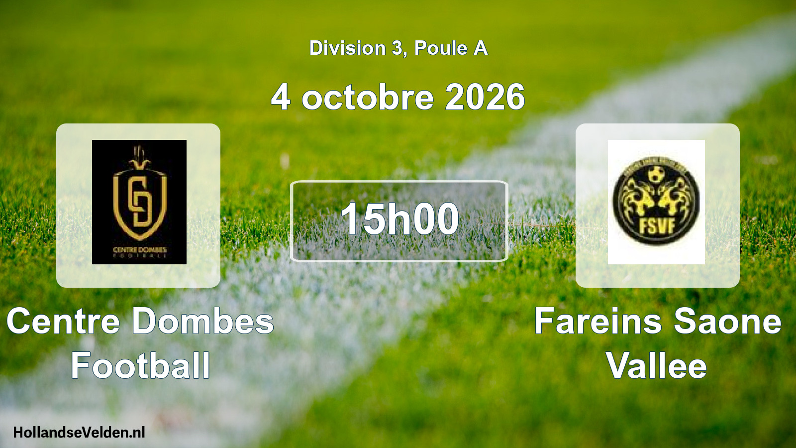 Scheduled Match: Centre Dombes Football - Fareins Saone Vallee (4 October 2026)