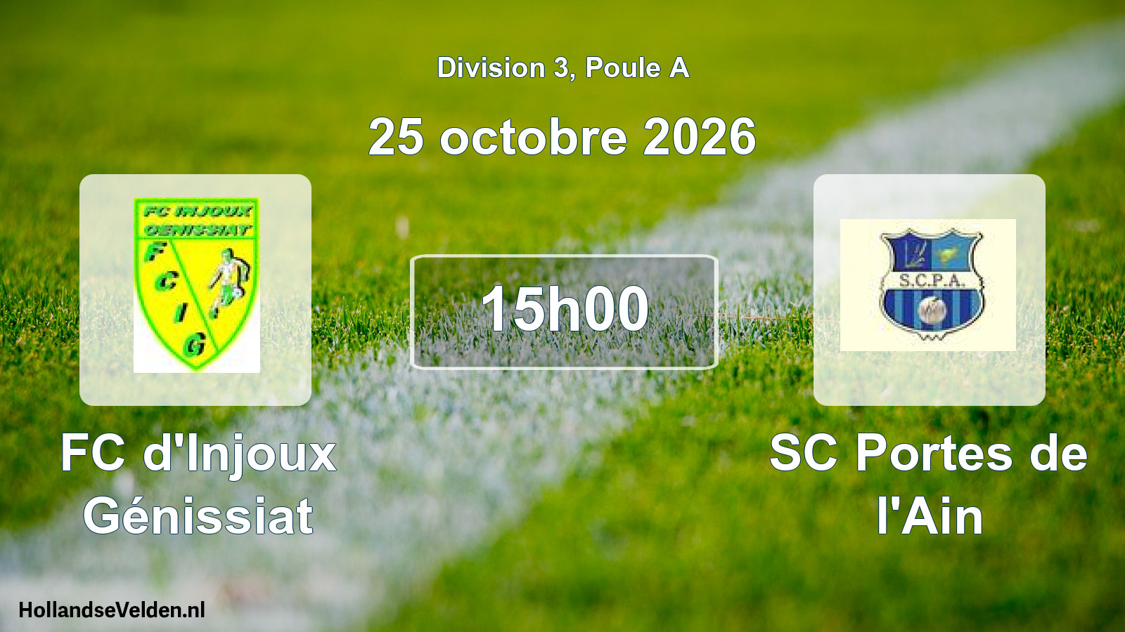 Scheduled Match: FC d'Injoux Génissiat - SC Portes de l'Ain (25 October 2026)