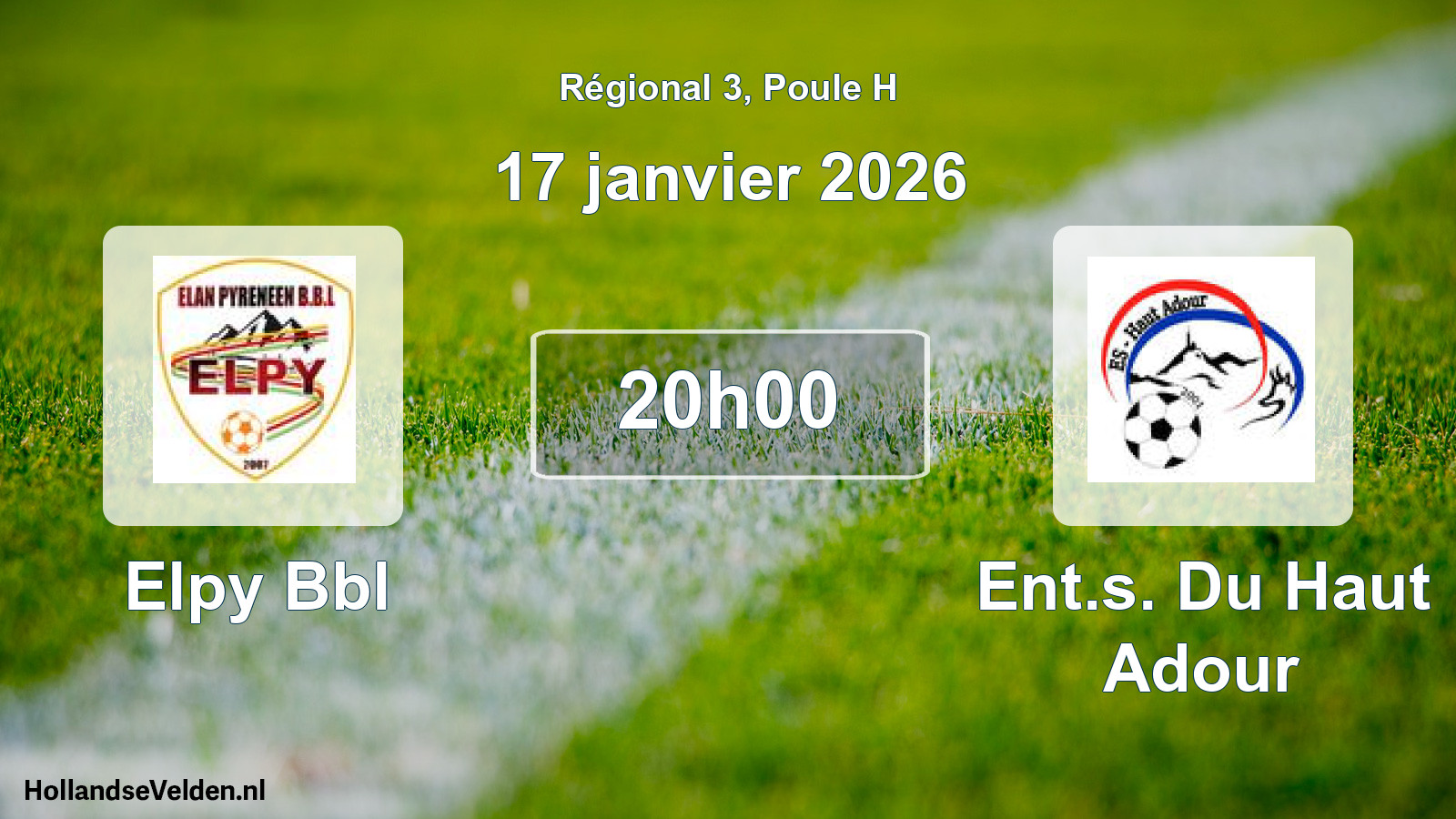 Geplande wedstrijd: Elpy Bbl - Ent.s. Du Haut Adour (17 janvier 2026)