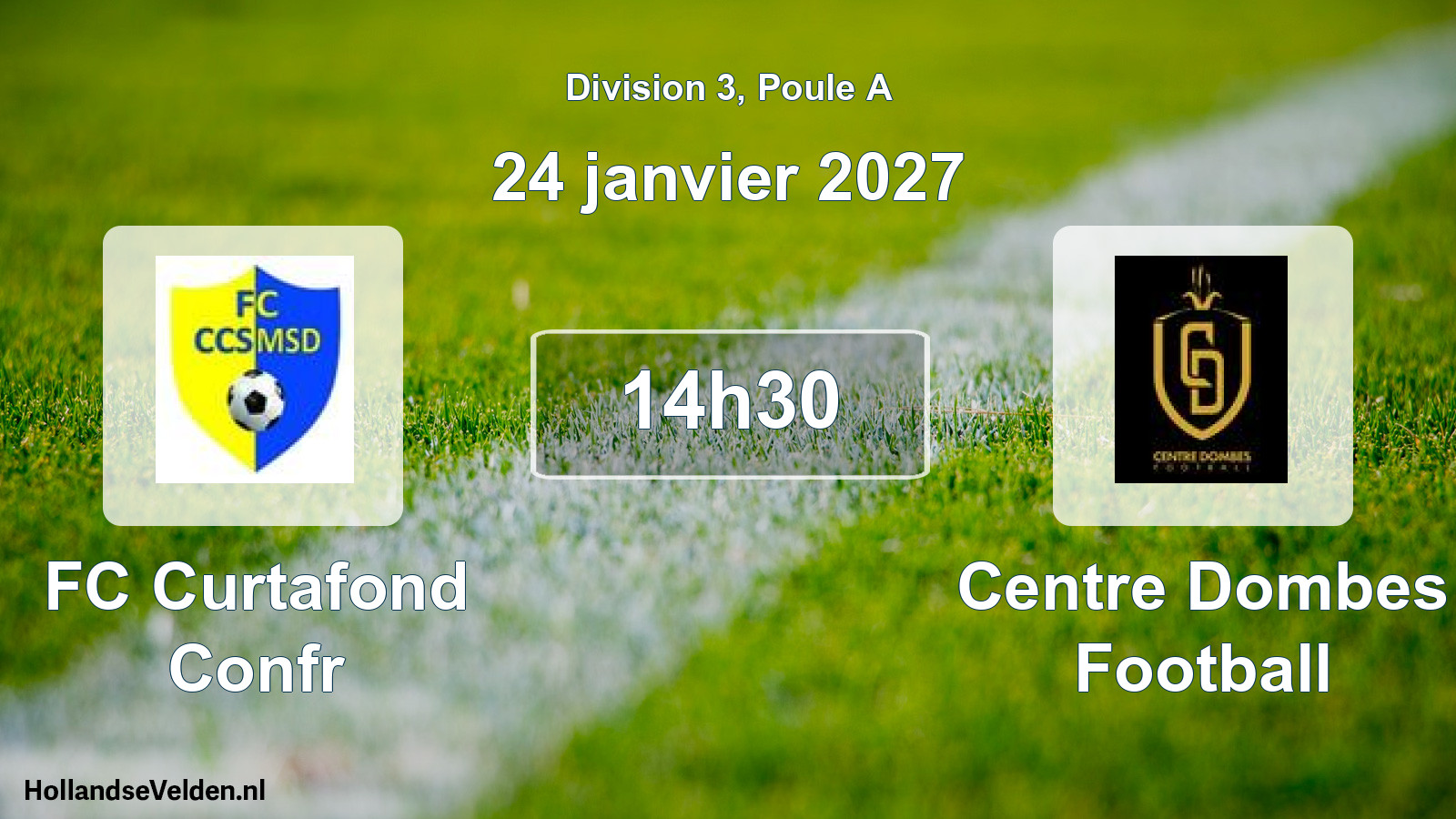 Scheduled Match: FC Curtafond Confr - Centre Dombes Football (24 January 2027)