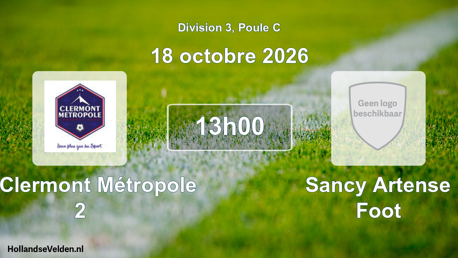 Match programmé: FC Clermont Métropole 2 - Sancy Artense Foot (18 octobre 2026)