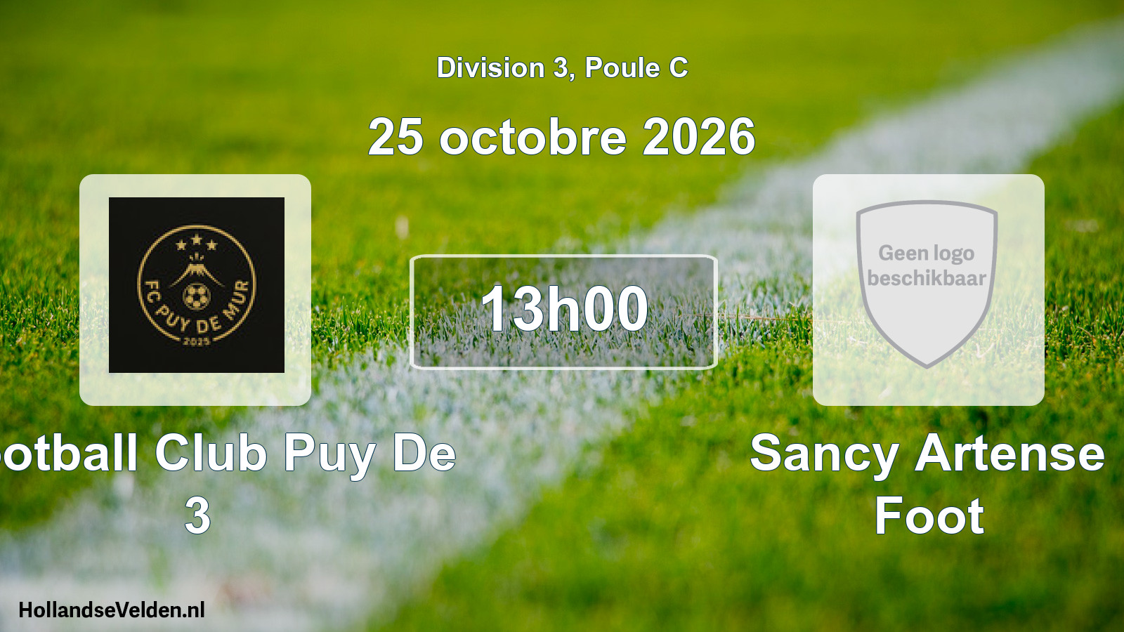 Scheduled Match: Football Club Puy De 3 - Sancy Artense Foot (25 October 2026)