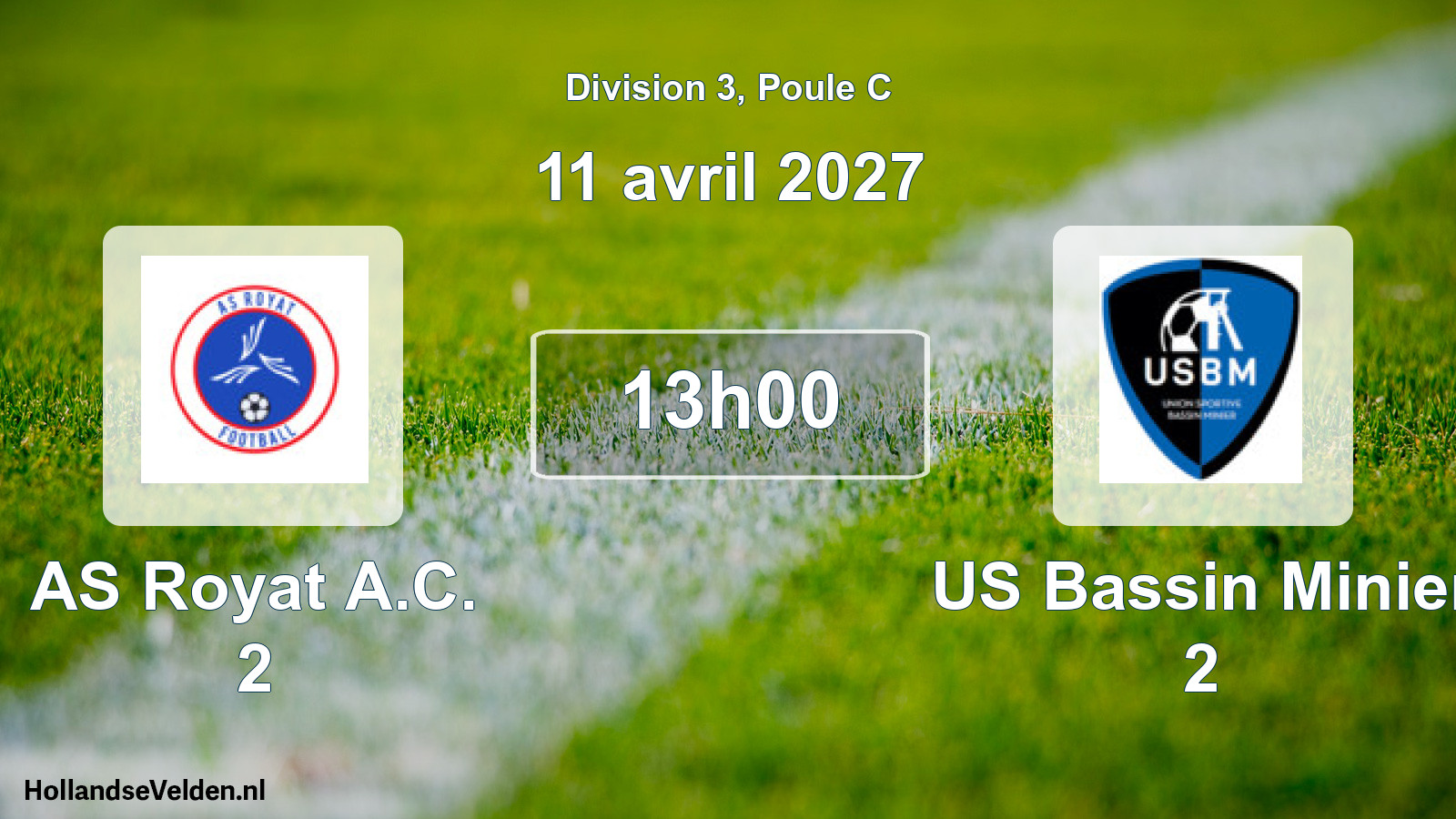 Match programmé: AS Royat A.C. 2 - US Bassin Minier 2 (11 avril 2027)