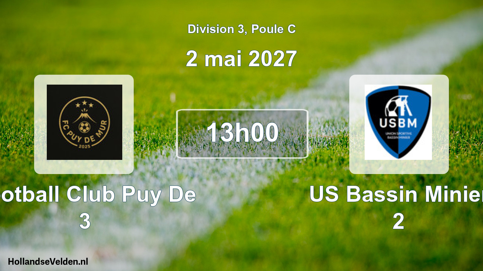 Match programmé: Football Club Puy De 3 - US Bassin Minier 2 (2 mai 2027)