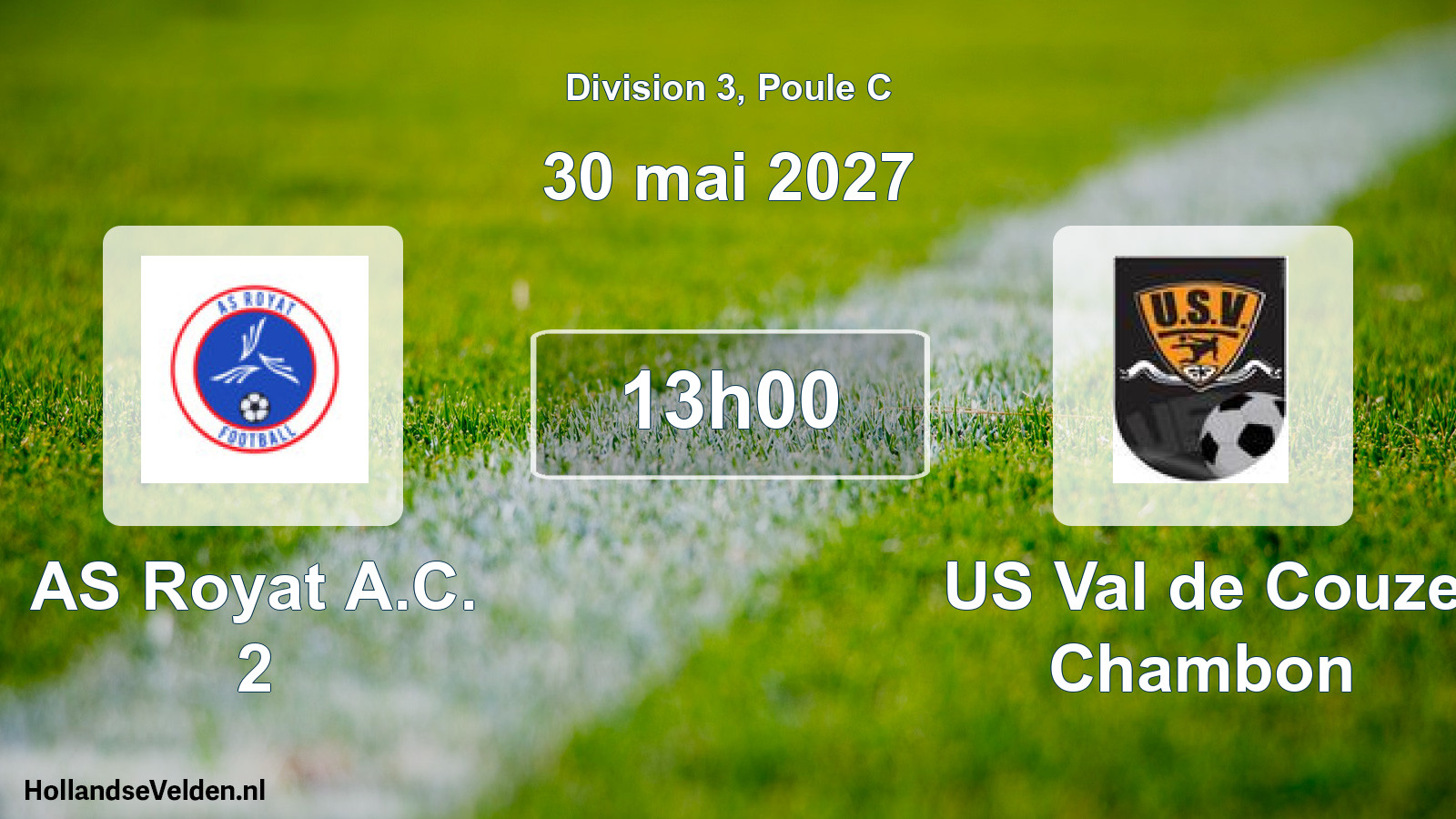 Match programmé: AS Royat A.C. 2 - US Val de Couze Chambon (30 mai 2027)
