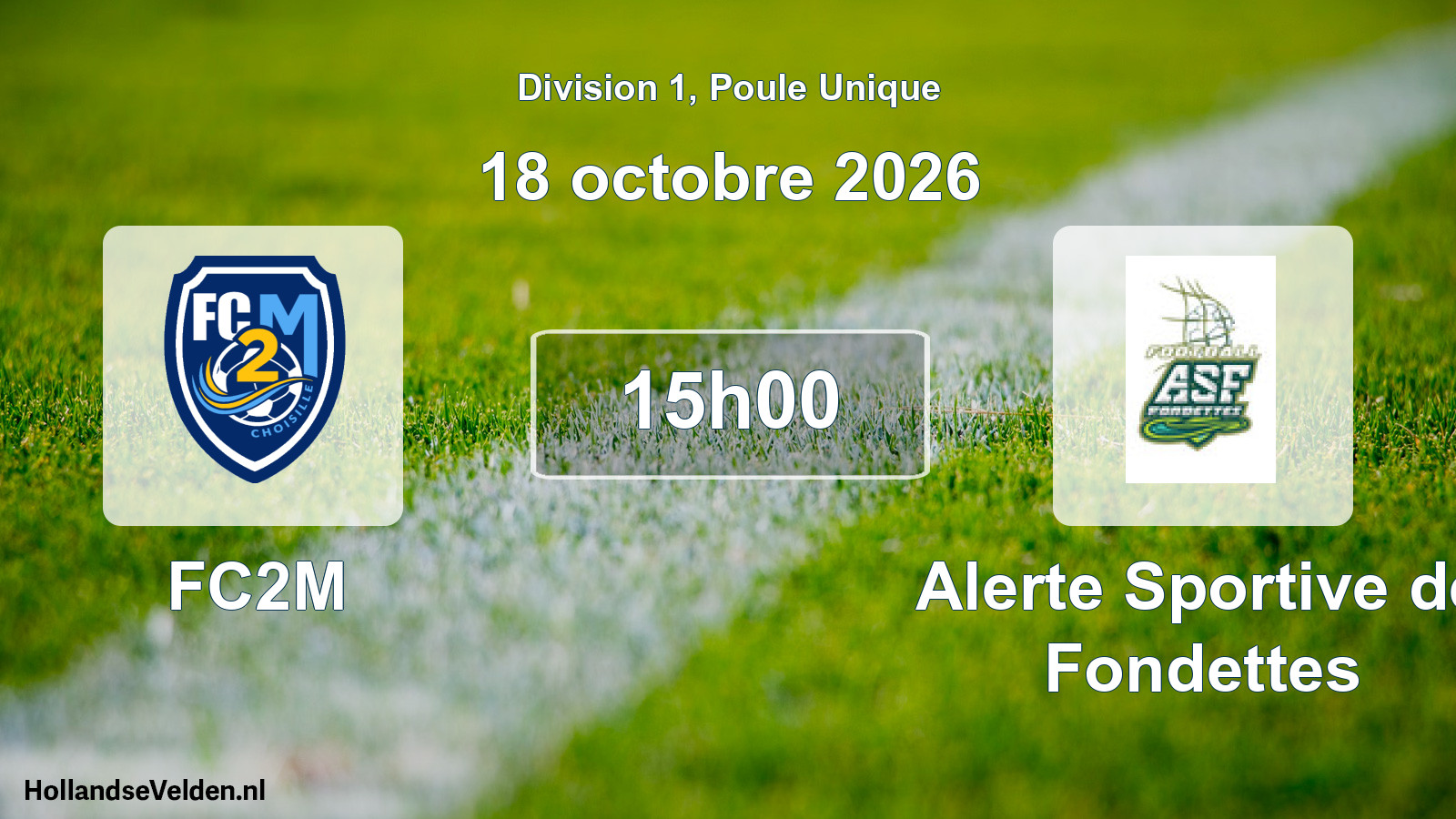 Match programmé: FC2M - Alerte Sportive de Fondettes (18 octobre 2026)