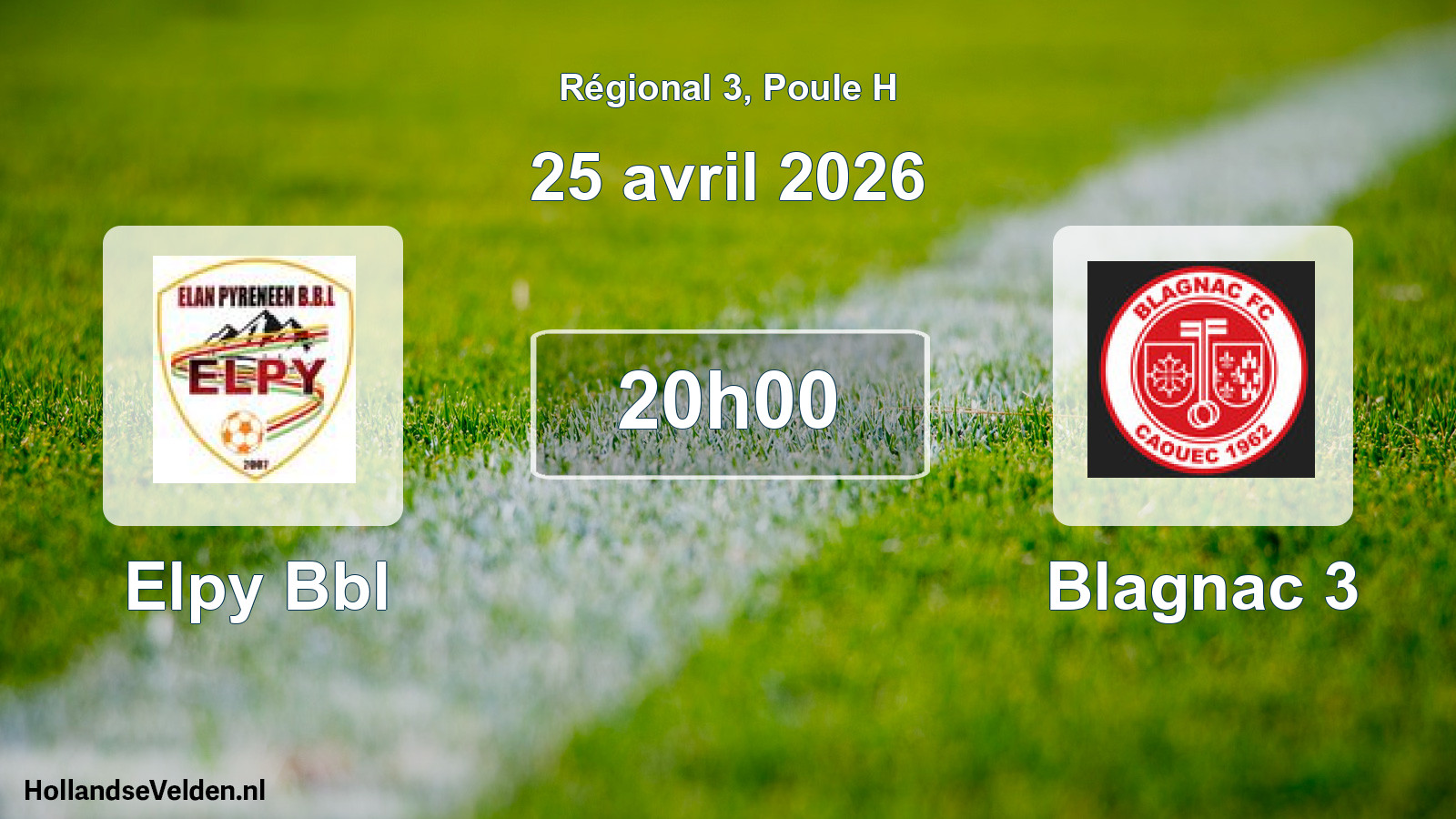 Geplande wedstrijd: Elpy Bbl - Blagnac 3 (25 avril 2026)