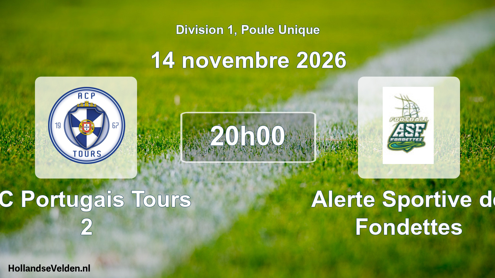 Match programmé: AC Portugais Tours 2 - Alerte Sportive de Fondettes (14 novembre 2026)