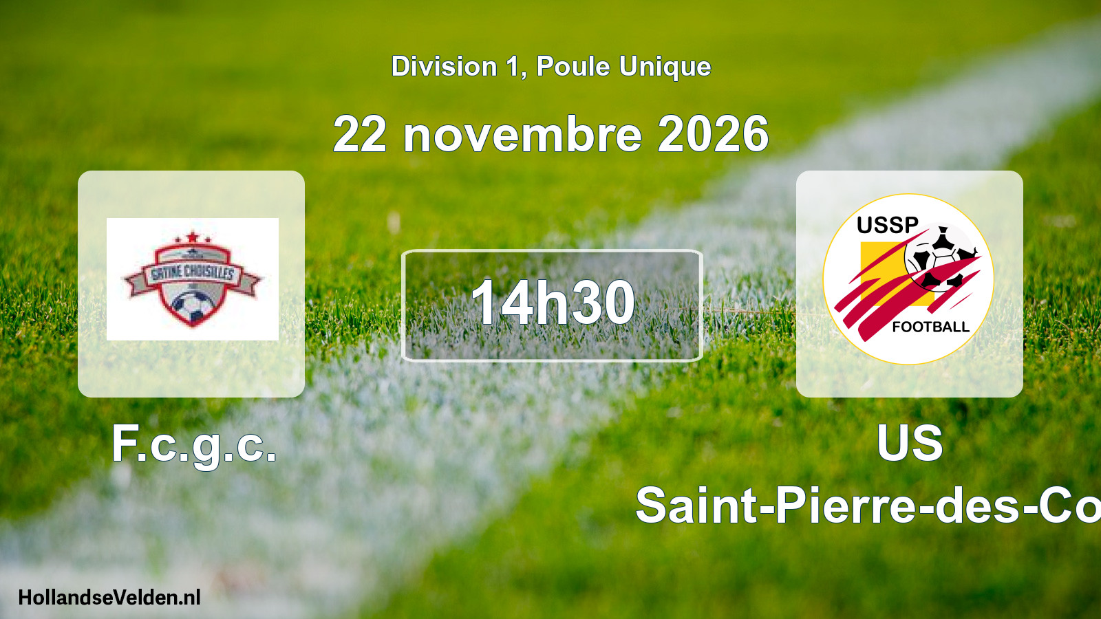 Match programmé: F.c.g.c. - US Saint-Pierre-des-Corps (22 novembre 2026)
