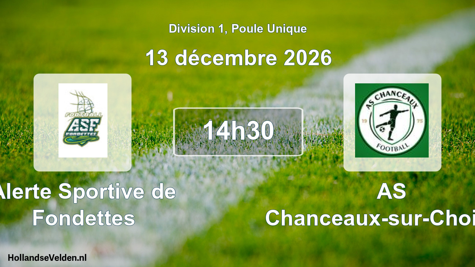 Match programmé: Alerte Sportive de Fondettes - AS Chanceaux-sur-Choisille (13 décembre 2026)