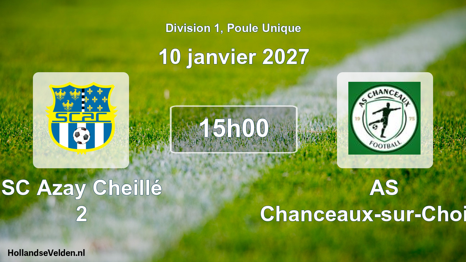 Match programmé: SC Azay Cheillé 2 - AS Chanceaux-sur-Choisille (10 janvier 2027)